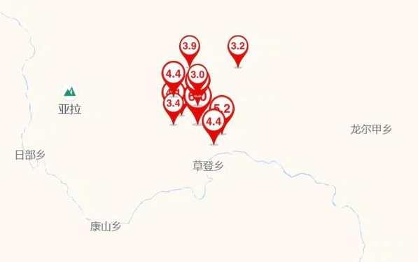 四川马尔康市7小时发生3.0级以上地震